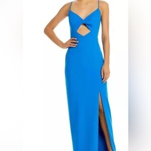 Aqua Blue cut out Maxi Dress